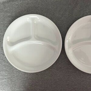 Set of 2 Corelle Divided Plates in the color White
